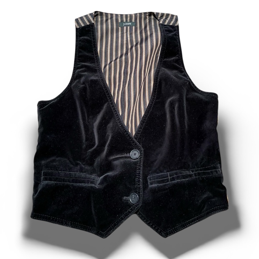 J.Crew Black Velvet Vest - size S/M - approximately 16.5 inches width